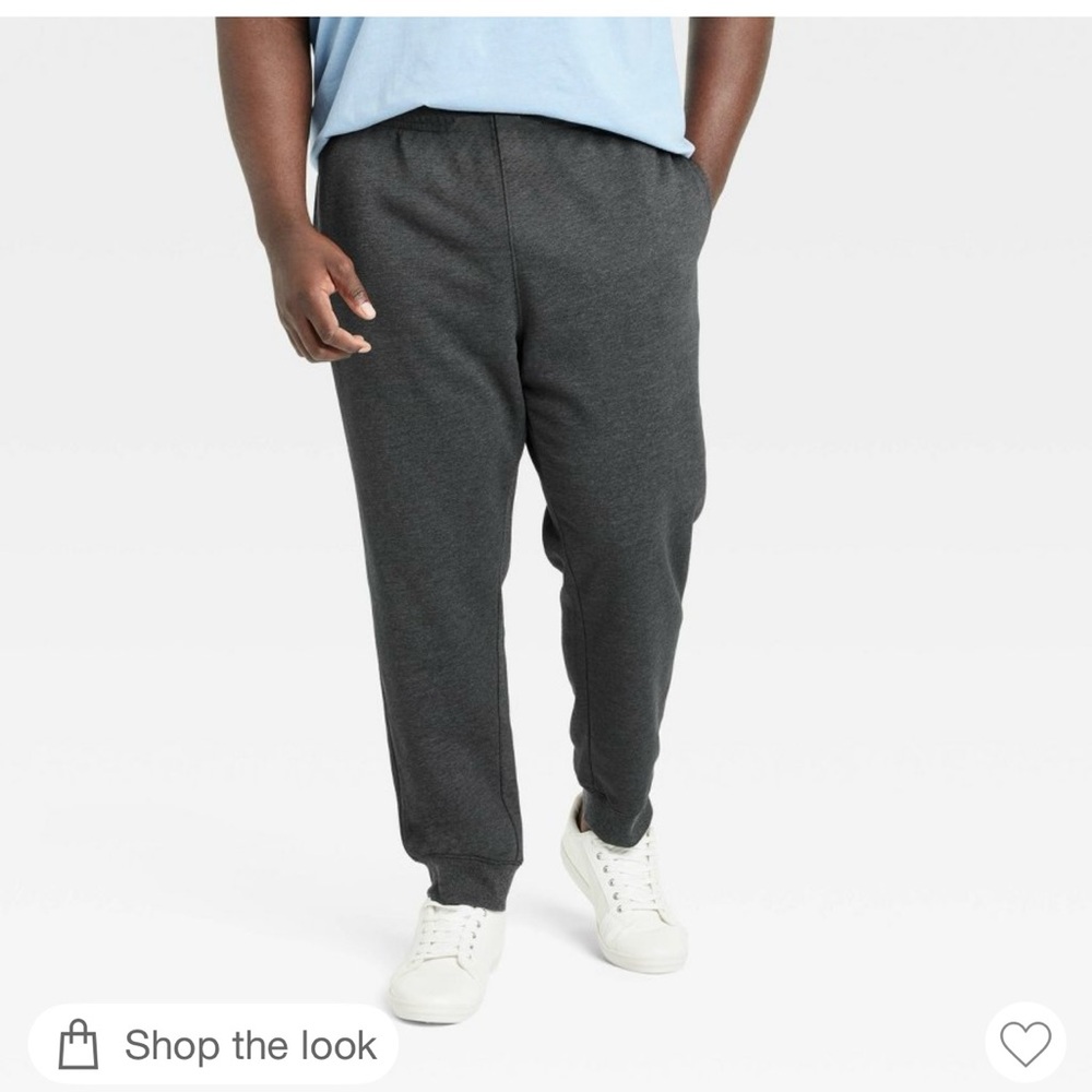NWT‎ Goodfellow Men's Charcoal Gray French Terry Jogger Pants Tapered Leg 4XL